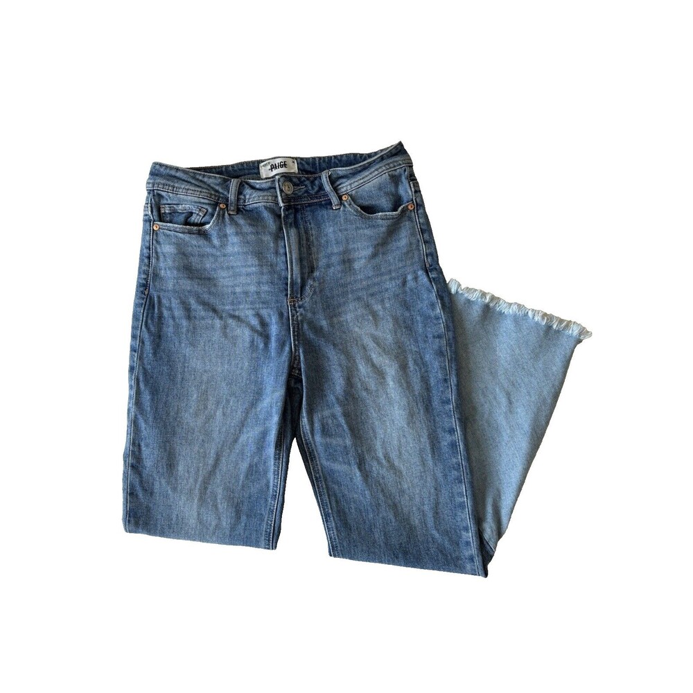Paige Jeans Womens 27 Colette‎ Crop Flare High Rise Emmylou Raw Hem Light Wash